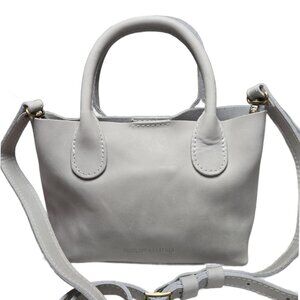 🐳NWOT Portland Leather Goods Small Raindrop Crossbody In Beluga Brushed Leather